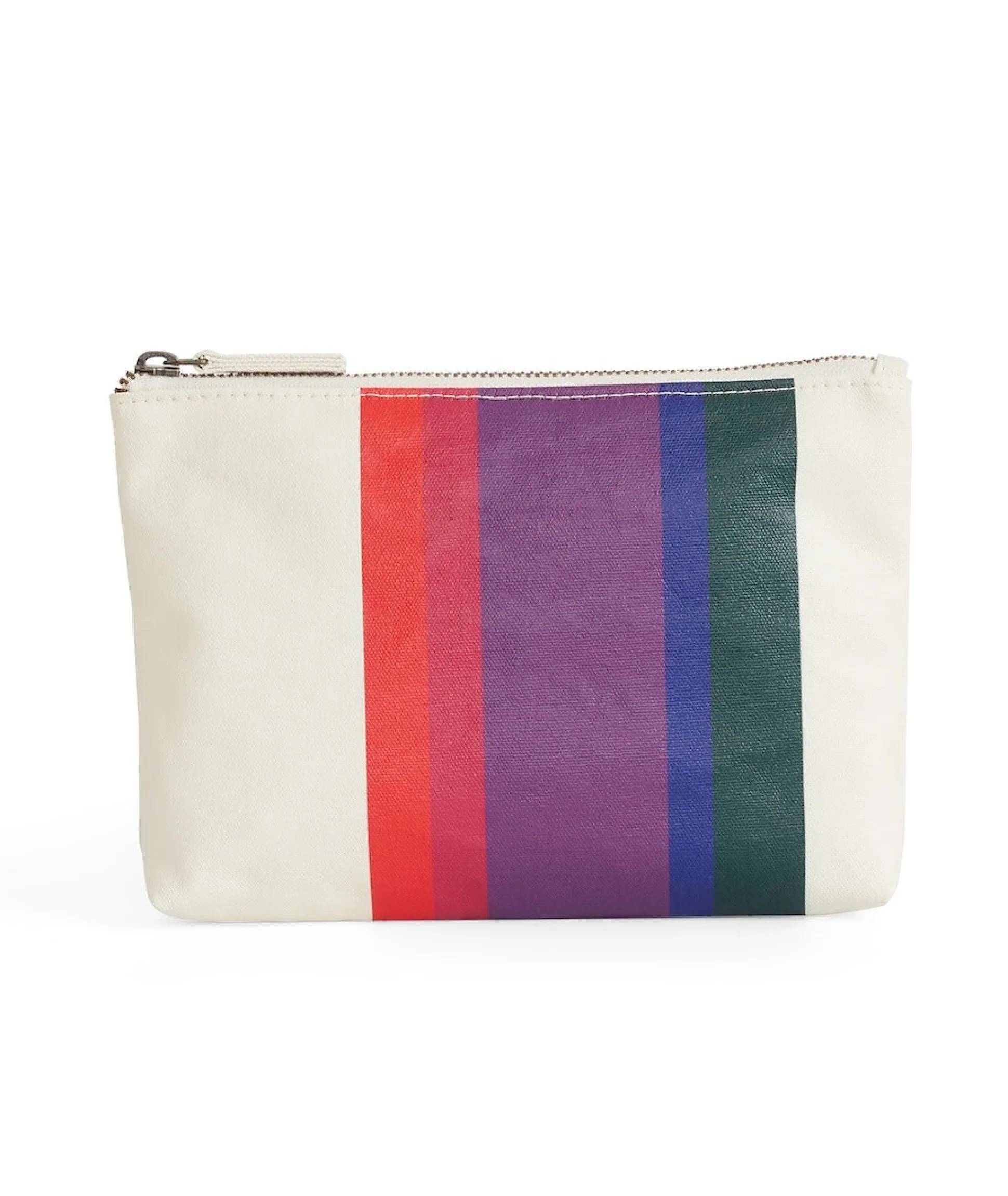 Small Pouch in Natural/Bold Multi Stripe