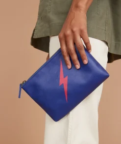 Small Pouch in Navy/Lightning Bolt