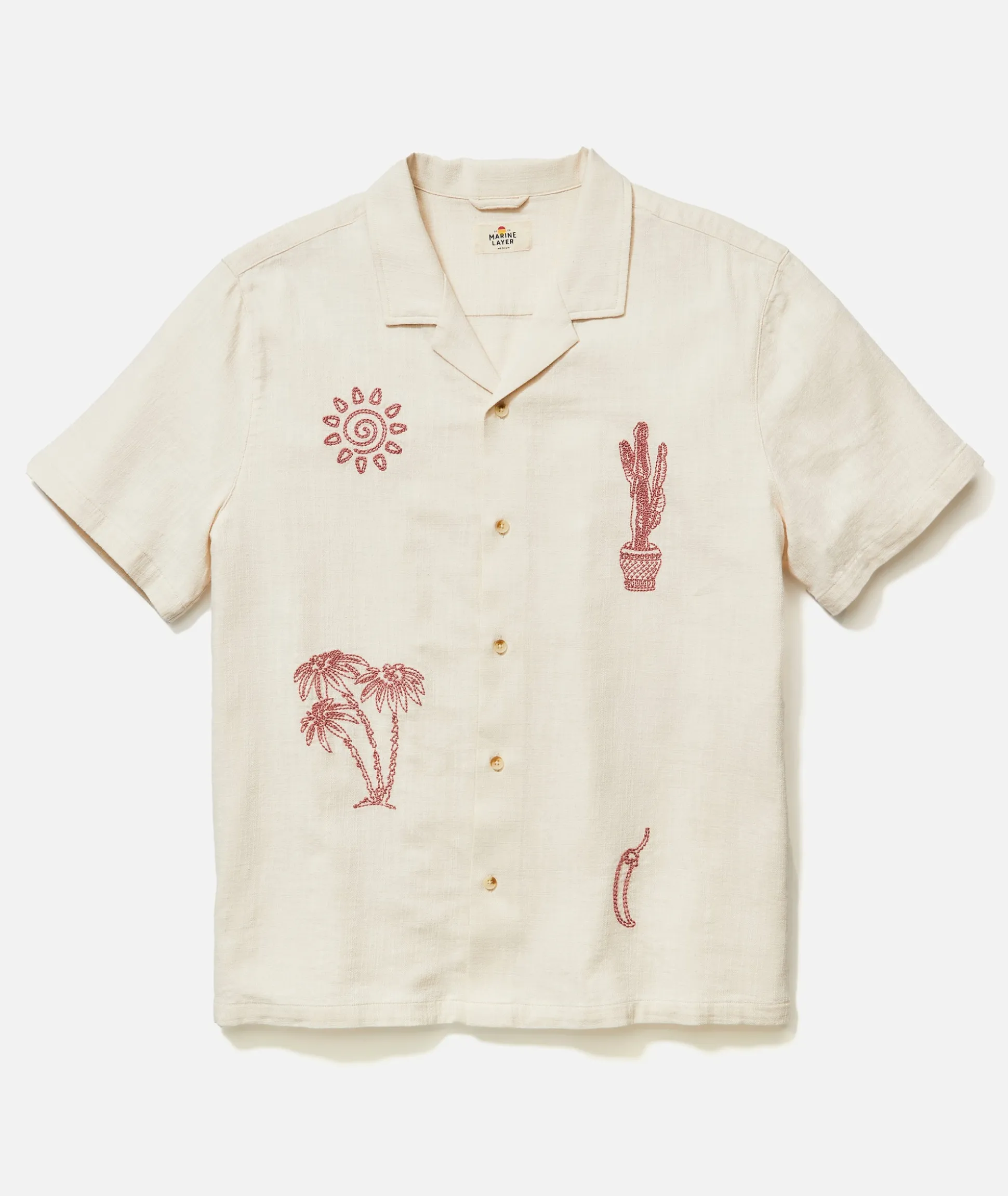 Stretch Selvage Embroidered Resort Shirt