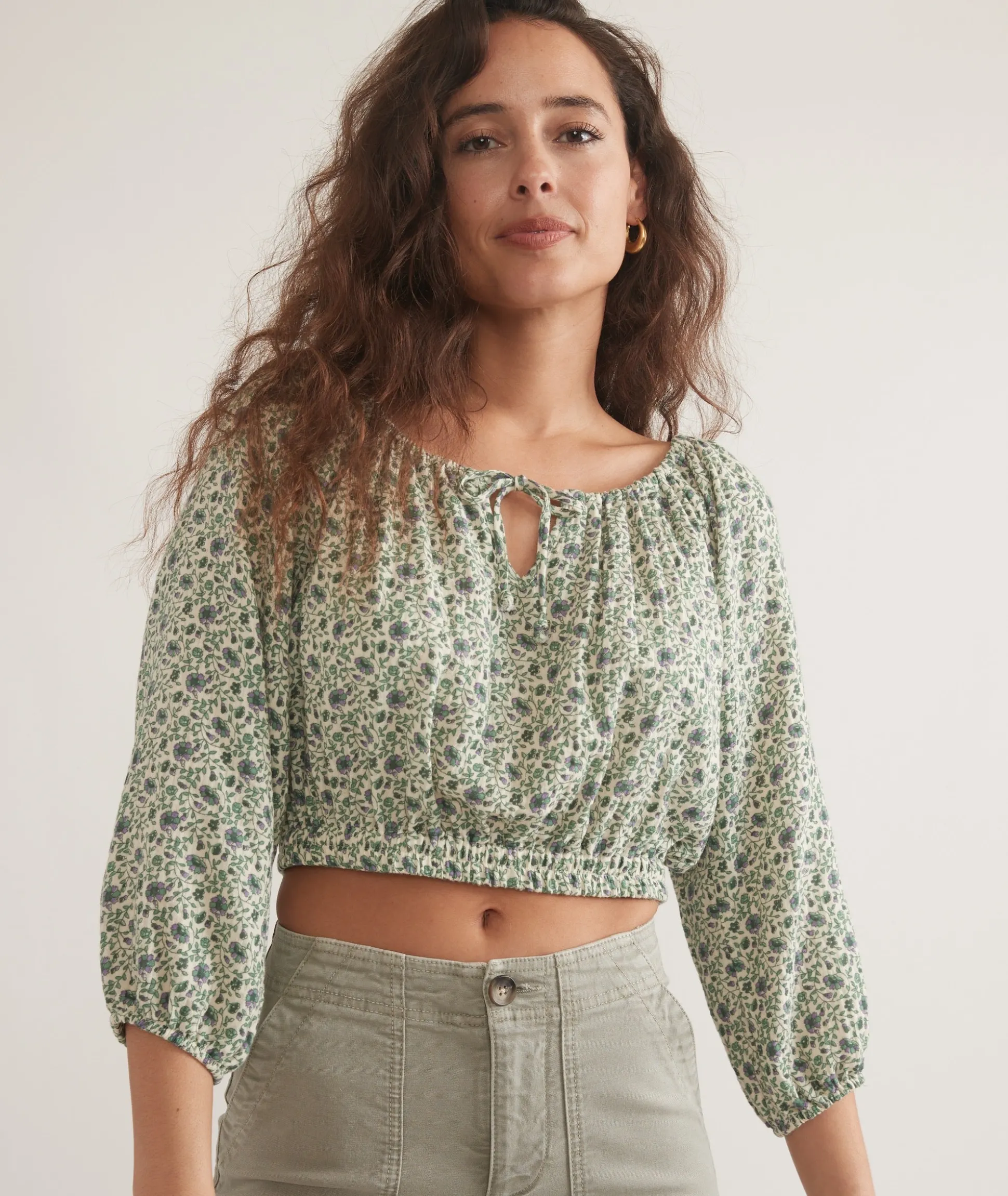 Tiana Double Cloth Cropped Blouse