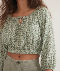 Tiana Double Cloth Cropped Blouse