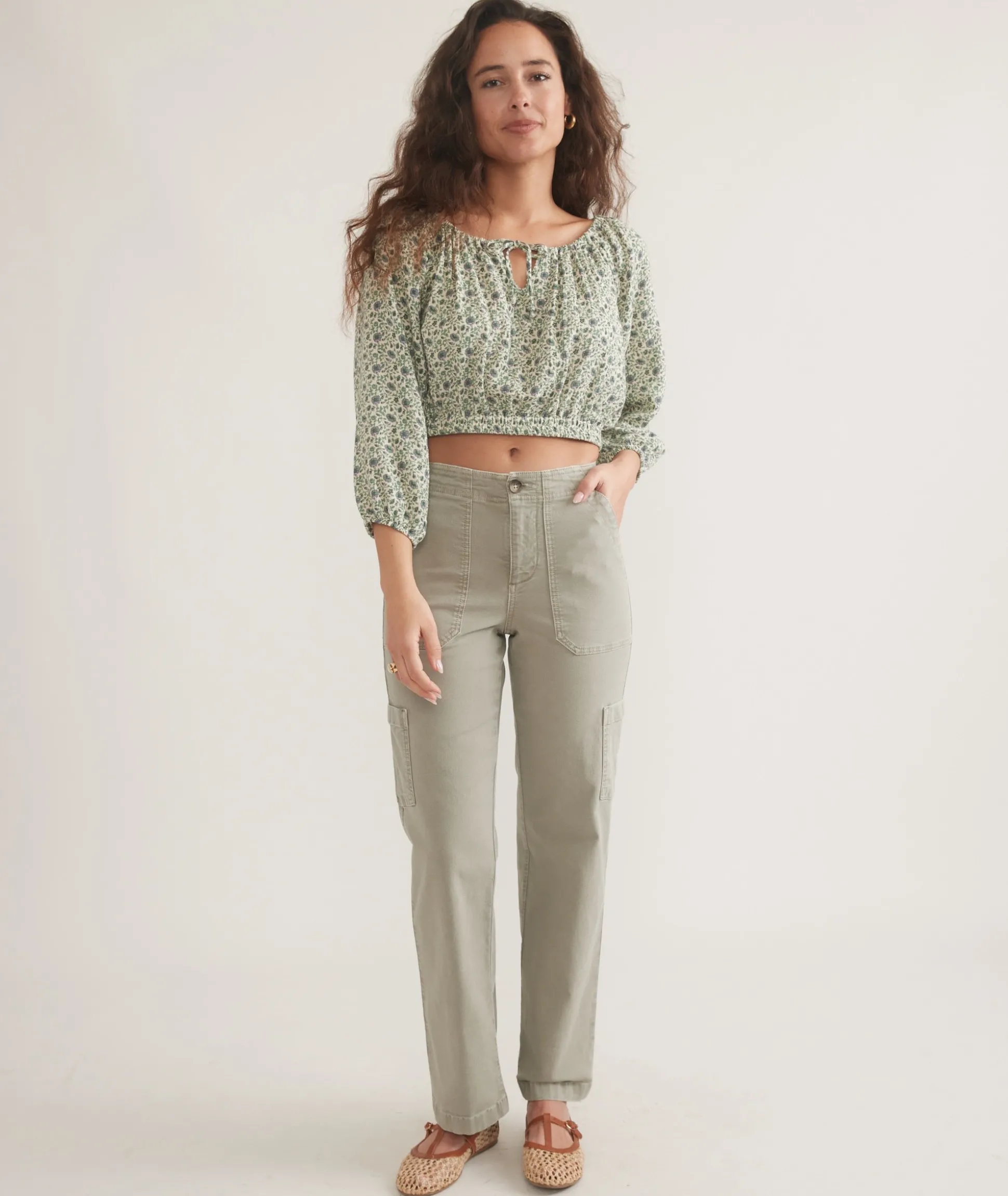Tiana Double Cloth Cropped Blouse
